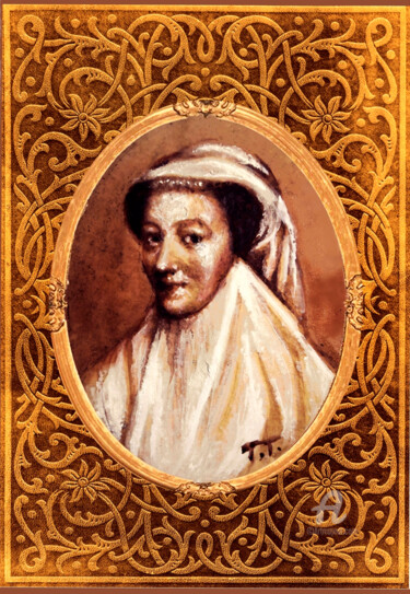 Maria Stuarda miniature portrait Printmaking titled "Maria Stuarda minia…" by Thalita Tonon (ArtWorkSottoSopra), Original Artwork, Digital Print