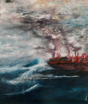 Pollution Peinture intitulée "Pollution" par Hkine, Œuvre d'art originale, Acrylique