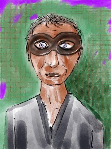 Digital Arts titled "Portrait robot sans…" by Didier Dubuis, Original Artwork, Digital Painting
