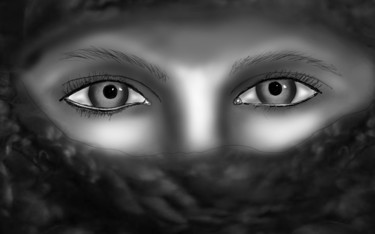 数字艺术 标题为“augen frau 1” 由Matthias Lietz, 原创艺术品, 数字油画