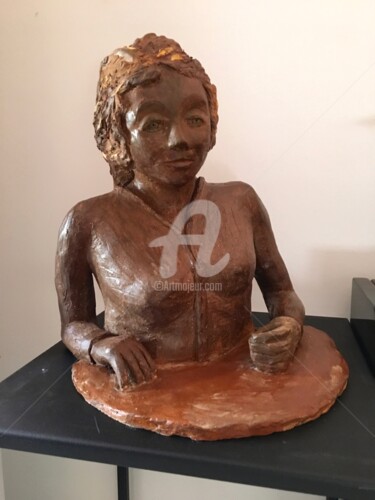 Attente Sculpture intitulée "Attente" par Cédo, Œuvre d'art originale, Terre cuite