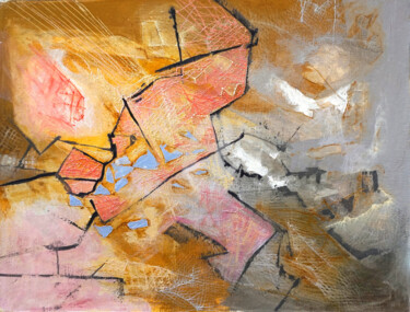 Pintura intitulada "413 Przestrzeń siód…" por Anna Lupa-Suchy, Obras de arte originais, Óleo