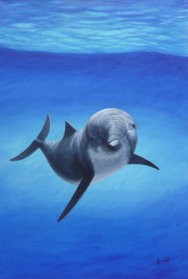 Plongée Peinture intitulée "Plongée" par Brigitte Dumont, Œuvre d'art originale, Acrylique