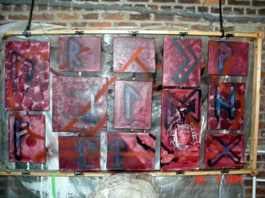 Sculpture intitulée "Intronisation aléat…" par Lem, Œuvre d'art originale, Acrylique