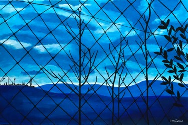 제목이 "L'Horizon"인 미술작품 Laetitia Infantino로, 원작, 아크릴 나무 들것 프레임에 장착됨