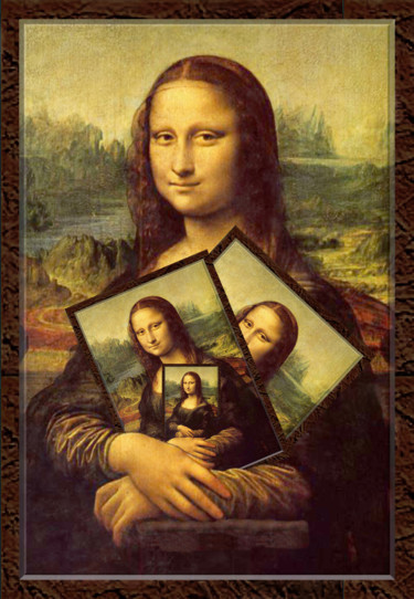 Arts numériques intitulée "Mona Lisa tenant so…" par Jean-Paul Martin, Œuvre d'art originale, Travail numérique 2D