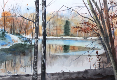 Peinture intitulée "Dans Les Ardennes..…" par Adyne Gohy, Œuvre d'art originale, Aquarelle