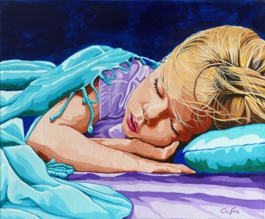 绘画 标题为“sommeil d'enfant” 由Christelle Vaesken, 原创艺术品, 丙烯