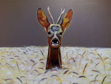 Painting titled "Deer" by Picco & Art In The Service Of Humanity, Original Artwork