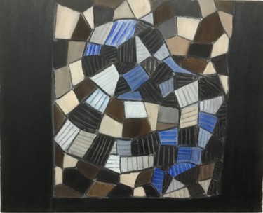 Painting titled "LE ROBÔ PENSEUR" by Nilda Raw, Original Artwork, Oil