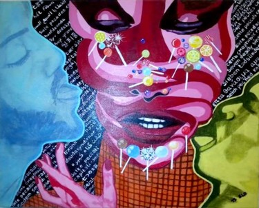 Painting titled "Les sept péchés cap…" by Selda, Original Artwork, Acrylic
