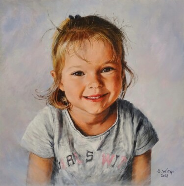 Peinture intitulée "Ma-petite-fille-Lol…" par Brigitte With, Œuvre d'art originale