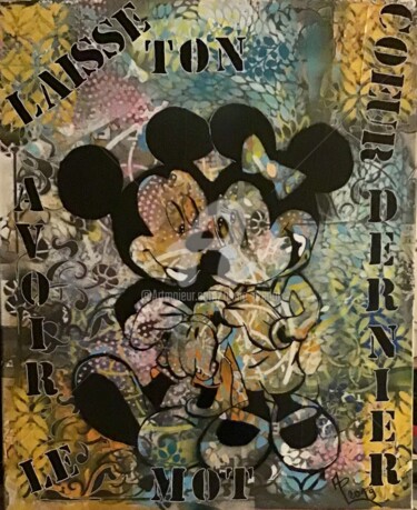 Peinture intitulée "Une histoire éterne…" par Annie Predal, Œuvre d'art originale, Bombe aérosol