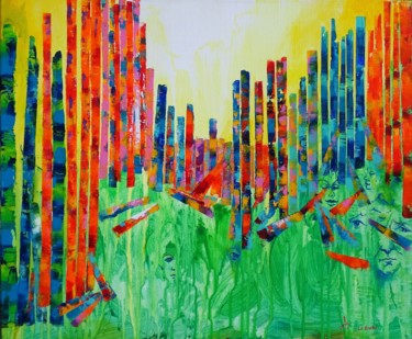 Peinture intitulée "Bords de garonne" par Annaïg Le Bihan, Œuvre d'art originale, Huile Monté sur Châssis en bois