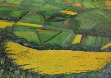 Rapsfeld Schwäbische Alb Malerei mit dem Titel "Rapsfeld Schwäbisch…" von Urs, Original-Kunstwerk