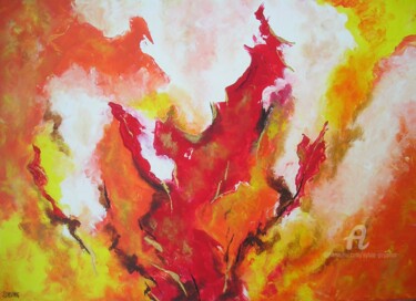 Malerei mit dem Titel "Fire" von Sylvie Guyomar (Sylvie G), Original-Kunstwerk, Acryl