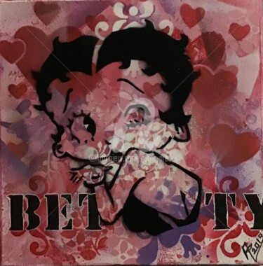 Peinture intitulée "Miss Betty" par Annie Predal, Œuvre d'art originale, Bombe aérosol