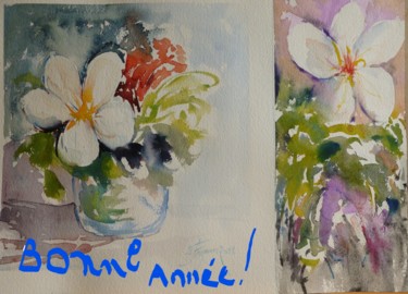 Peinture intitulée "voeux-2019.jpg" par Pierre Feyeux, Œuvre d'art originale, Aquarelle