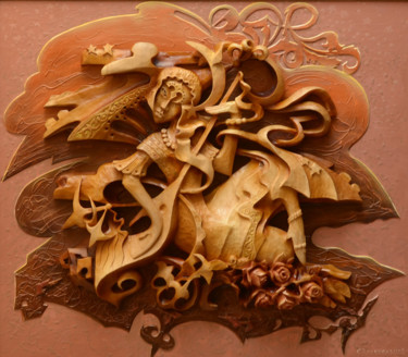 Music of the night beauty. Музыка ночной красавицы Sculpture intitulée "Music of the night…" par Sergey Kolokoltsov, Œuvre d'art originale, Bois
