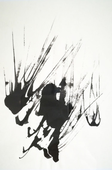 Peinture intitulée "Flammes" par Laëtitia Payet (Lëty Création), Œuvre d'art originale, Encre