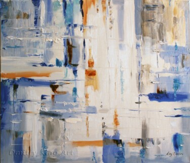Blue and White Dreams 绘画 标题为“Blue and White Drea…” 由Dmitry King, 原创艺术品, 油 安装在木质担架架上