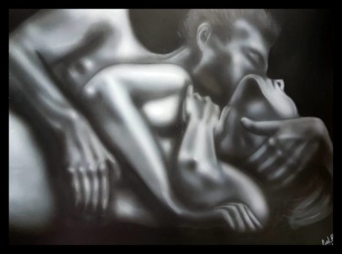 " Flammes Jumelles " Peinture intitulée "" Flammes Jumelles "" par Cel . B, Œuvre d'art originale, Acrylique