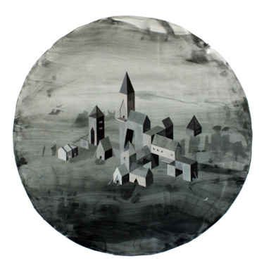 Painting titled "mary church 003" by Maxime Crombez, Original Artwork, Gouache