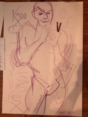 Painting titled "English man" by Kaola Oty, Original Artwork