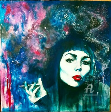 Painting titled "The Universe" by Kitsuneart, Original Artwork, Acrylic