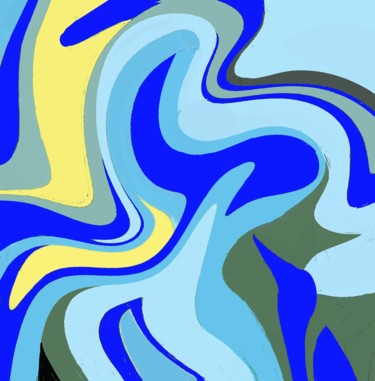 Digital Arts titled "Snow Coated Bush" by Peter Jalesh, Original Artwork, Digital Painting