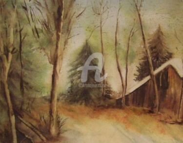 Peinture intitulée "2017-a-loree-du-boi…" par Aquarelles D'Ô, Œuvre d'art originale, Aquarelle