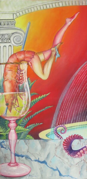 Painting titled "Drieluik links (de…" by Bob Ivens, Original Artwork, Oil Mounted on Wood Stretcher frame