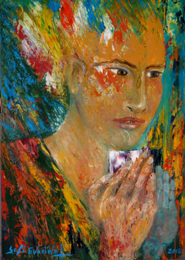 Painting titled "dévisagé-1" by Marie-Sophie Ewreïnoff (Sofi Ewreïnoff), Original Artwork, Oil