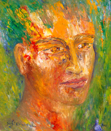 Painting titled "dévisagé 14" by Marie-Sophie Ewreïnoff (Sofi Ewreïnoff), Original Artwork, Oil