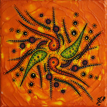 Sens du mouvement jaune orange Painting titled "Sens du mouvement j…" by Jonathan Pradillon, Original Artwork, Acrylic