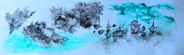 Peinture intitulée "Les vaisseaux déser…" par Clau Redier-Clément, Œuvre d'art originale, Encre
