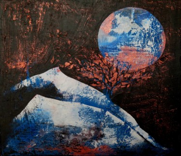 Painting titled "Les heures superpos…" by Clau Redier-Clément, Original Artwork, Acrylic Mounted on Wood Stretcher frame