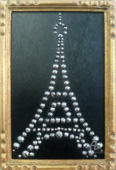 Painting titled "Petite Eiffel clout…" by Marina Argentini, Original Artwork, Stainless Steel