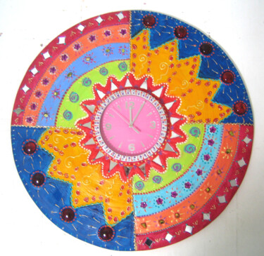 Horloge "Madiba" peinture et mosaïque 设计 标题为“Horloge "Madiba" p…” 由Odile Maffone Mosaïque Joyeuse, 原创艺术品, 浴室用品