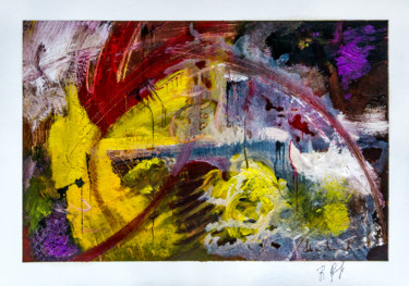 Abstract Original Painting On Unframed A3 Paper Peinture intitulée "Abstract Original P…" par Retne, Œuvre d'art originale, Huile