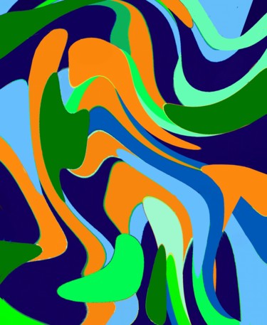 Digital Arts titled "Yellow-tulips" by Peter Jalesh, Original Artwork, Digital Painting