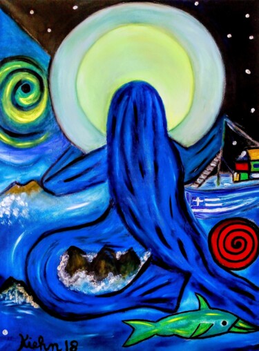 Painting titled "Sirena" by Georg Kiehn, Original Artwork, Oil