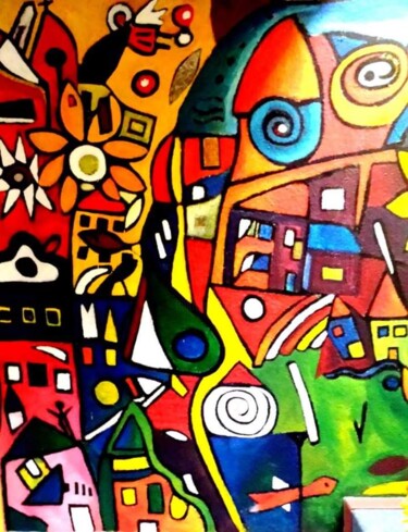 Painting titled "Old City" by Georg Kiehn, Original Artwork