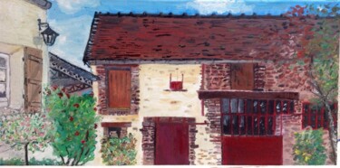 Painting titled "La forge.jpeg" by Christel, Original Artwork, Oil
