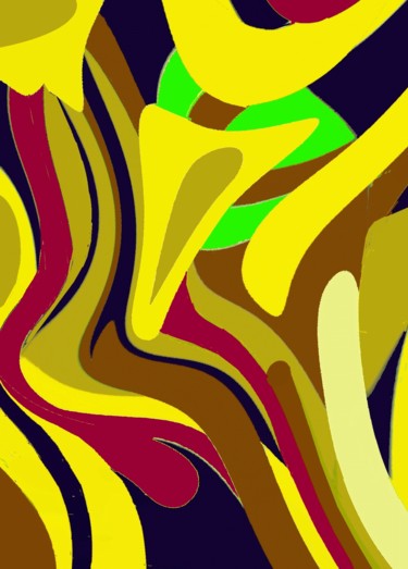 Digital Arts titled "Triangular Flower" by Peter Jalesh, Original Artwork, Digital Painting