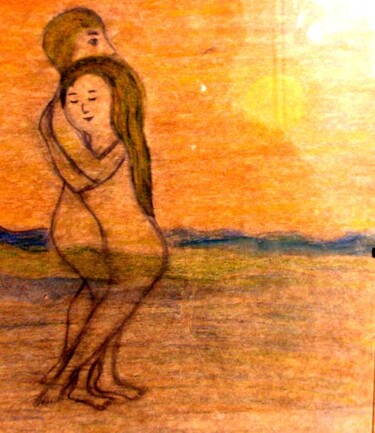 Painting titled "Love in Sunset" by Georg Kiehn, Original Artwork