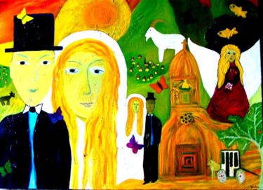 Painting titled "The Wedding" by Georg Kiehn, Original Artwork