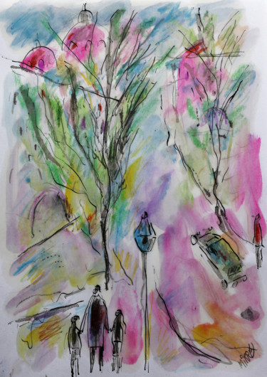 Peinture intitulée "SOULFUL PARIS" par Jean Mirre, Œuvre d'art originale, Encre