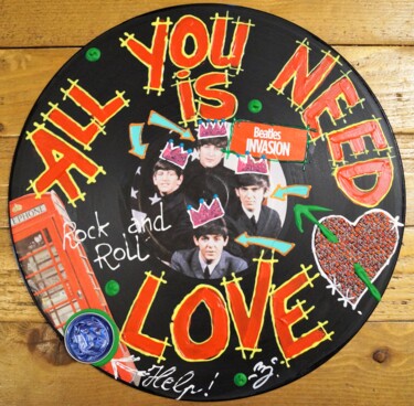 제목이 "Vinyle The Beatles"인 미술작품 Johanna Meunier로, 원작, 아크릴