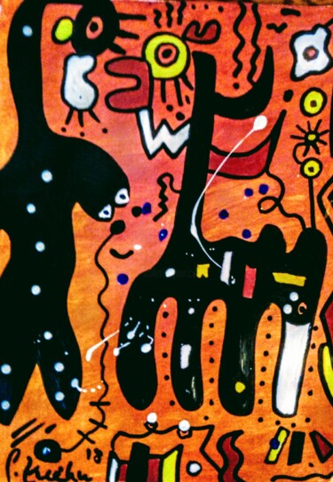 Painting titled "Fiesta" by Georg Kiehn, Original Artwork, Acrylic
